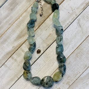 Jay King Desert Rose Trading DRT Large Prehnite Green Beaded Stone Necklace